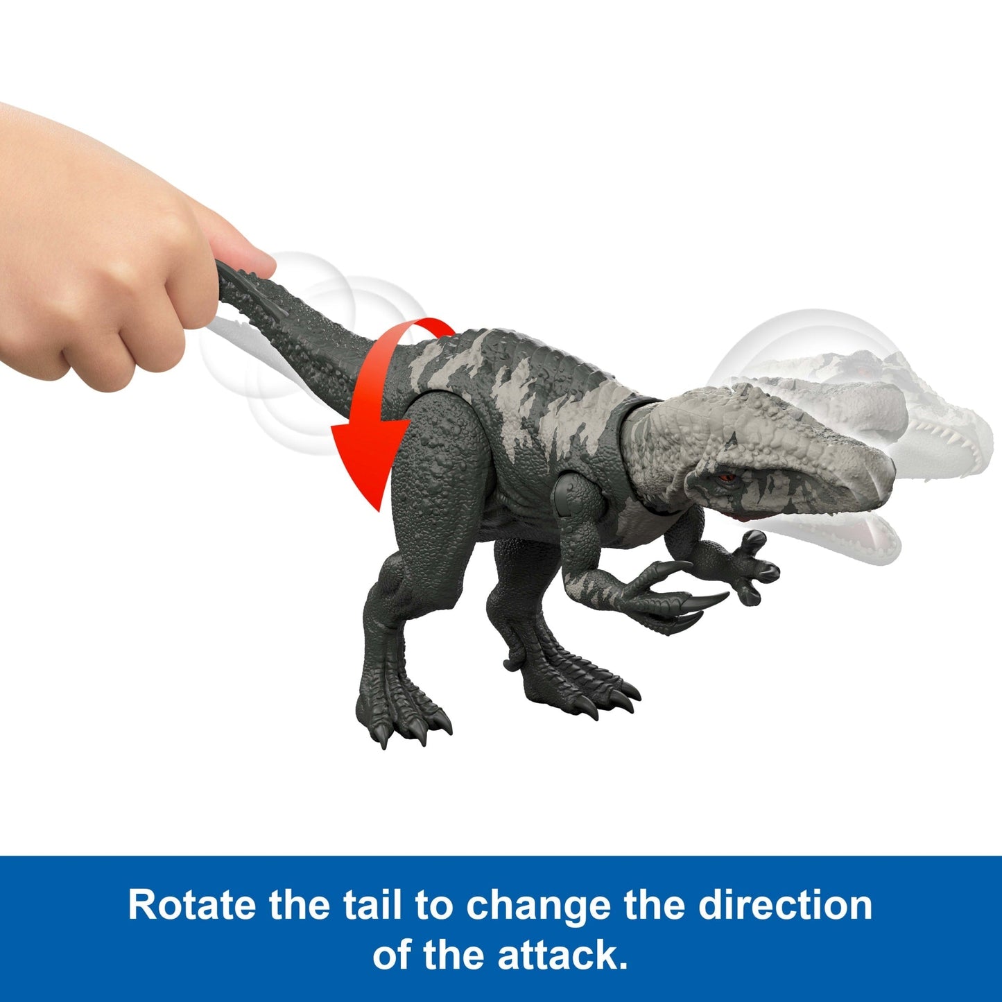 Jurassic World Rebirth Gigantic Thrashers Chilantalsaurus Dinosaur Figure Toy, Dual Attack