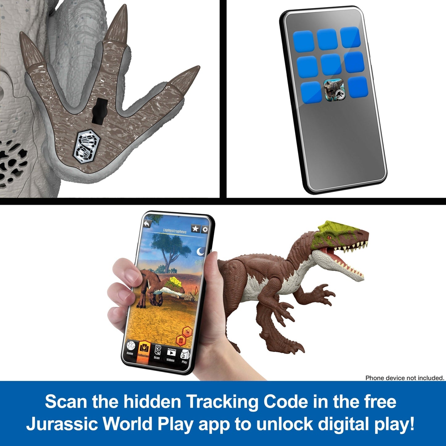 Jurassic World Rebirth Strike Attack Monolophosaurus Dinosaur Toy, Single Strike Action, Authentic & Posable